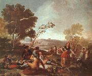 Francisco de Goya Picnic on the Banks of the Manzanares Sweden oil painting artist